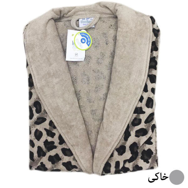 حوله پالتویی بزرگسال پودیران چاپی طرح پلنگی سایز  S 105